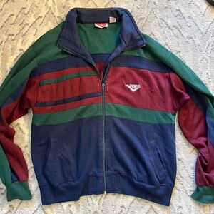 Vintage Pony Men's Multicolor Zip-Up Sweater Large